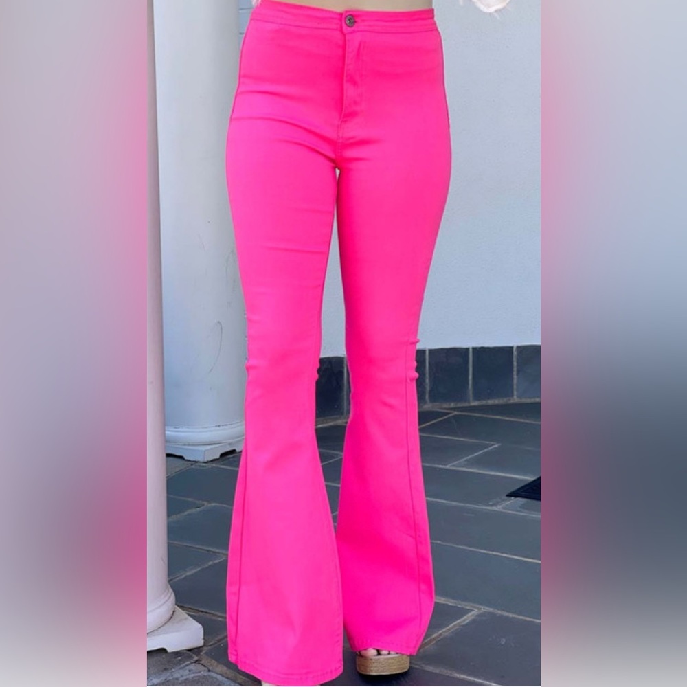 JC JQ Hot Pink Bell Bottom Super Stretchy Jeans